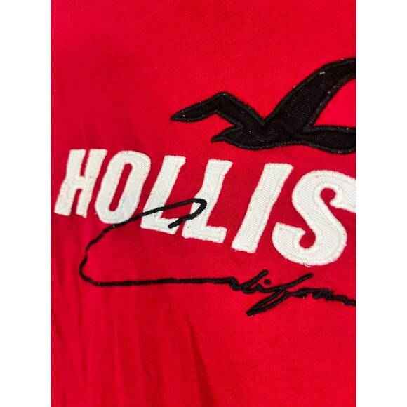 Hollister Graphic Tee Red XS Embroidery Y2K Grunge Classic Colorful 80s Retro - Picture 4 of 12